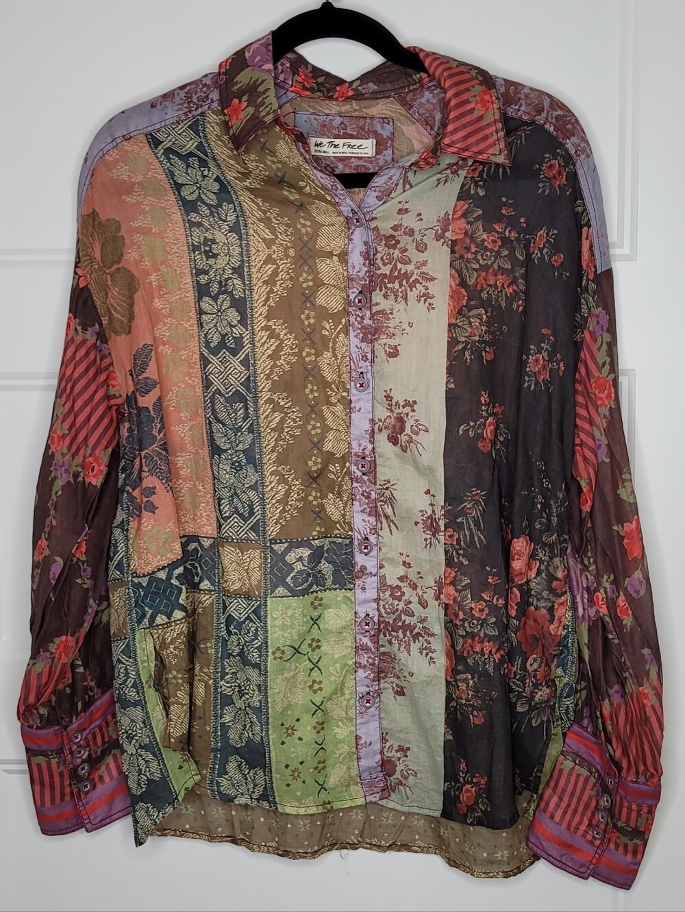We The Free By Free People Flower Patch button-up shirt Size XS